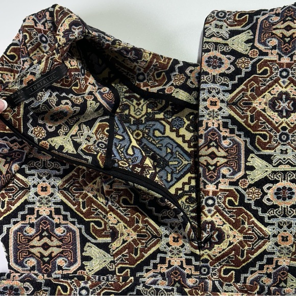 Zara jacquard mini dress tapestry shift retro geometric knit size S - Picture 5 of 6